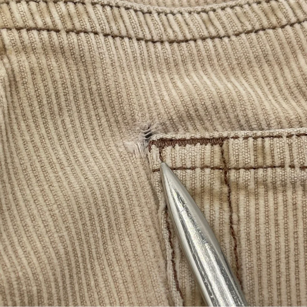 Vtg Y2K Hollister Tan Corduroy Flare Pants Junior 5 Stretch Retro Low Rise - Picture 14 of 15